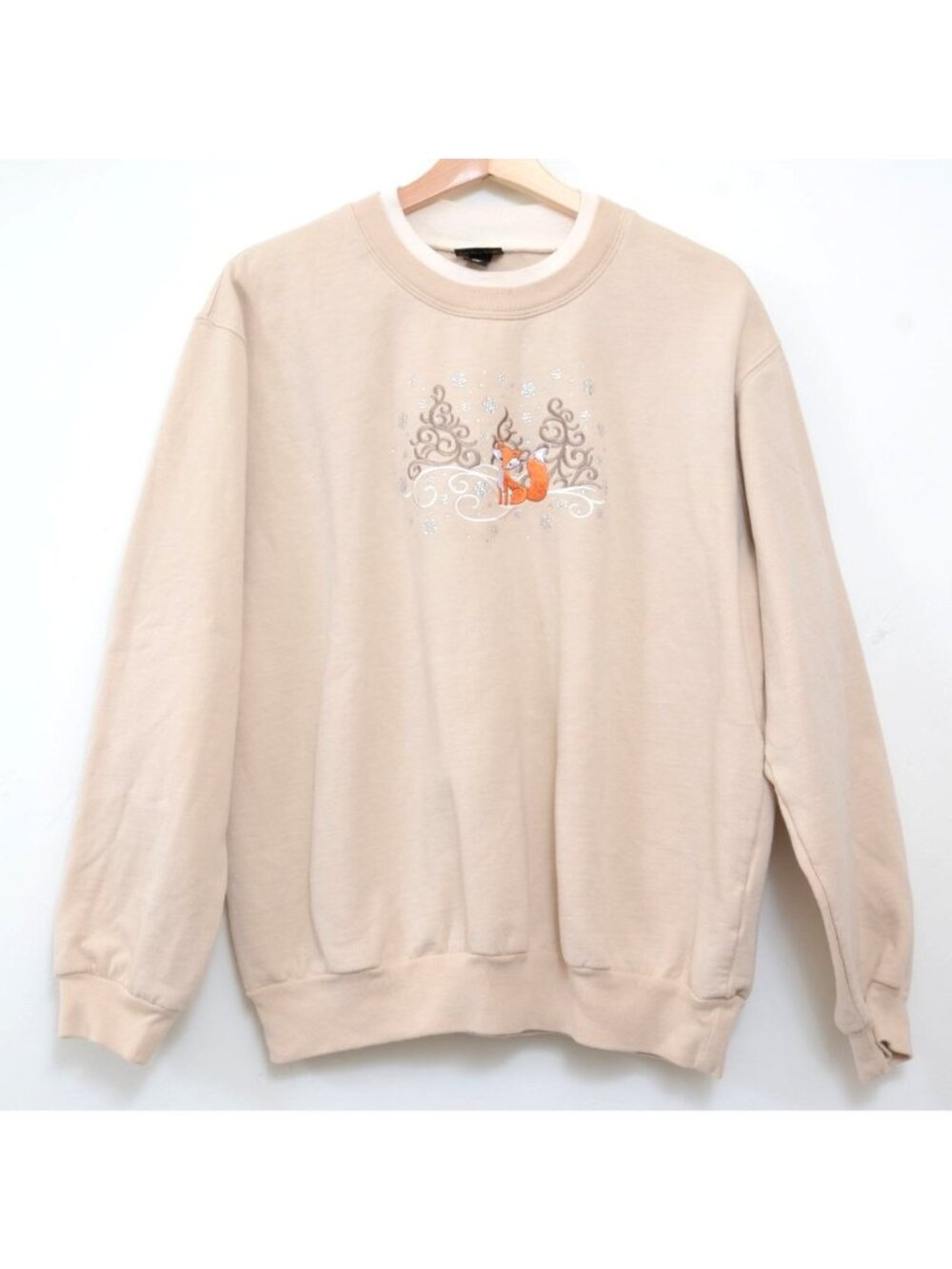 VTG Trilogy By Morning Sun Fox LG Embroidered Sweatshirt Cottagecore Grannycore